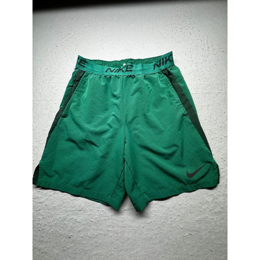 Nike Shorts Mens M Green Pro Dri-FIT Athletic Training Gym Zipper Pocket